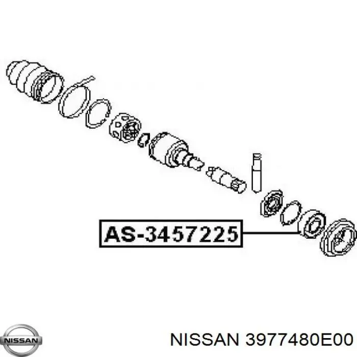 3977480E00 Nissan подшипник полуоси переднего моста