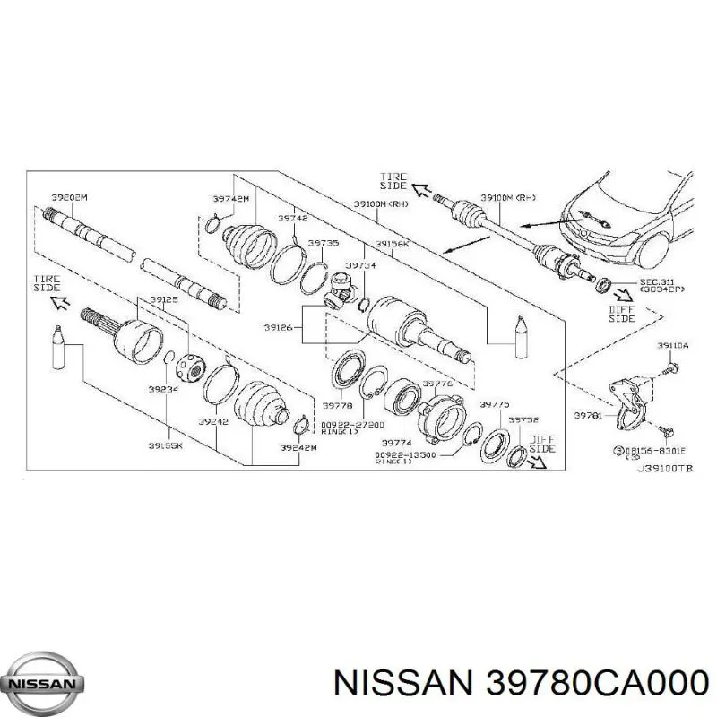  Nissan/Infiniti 39780CA000 цена, от 33.86 USD