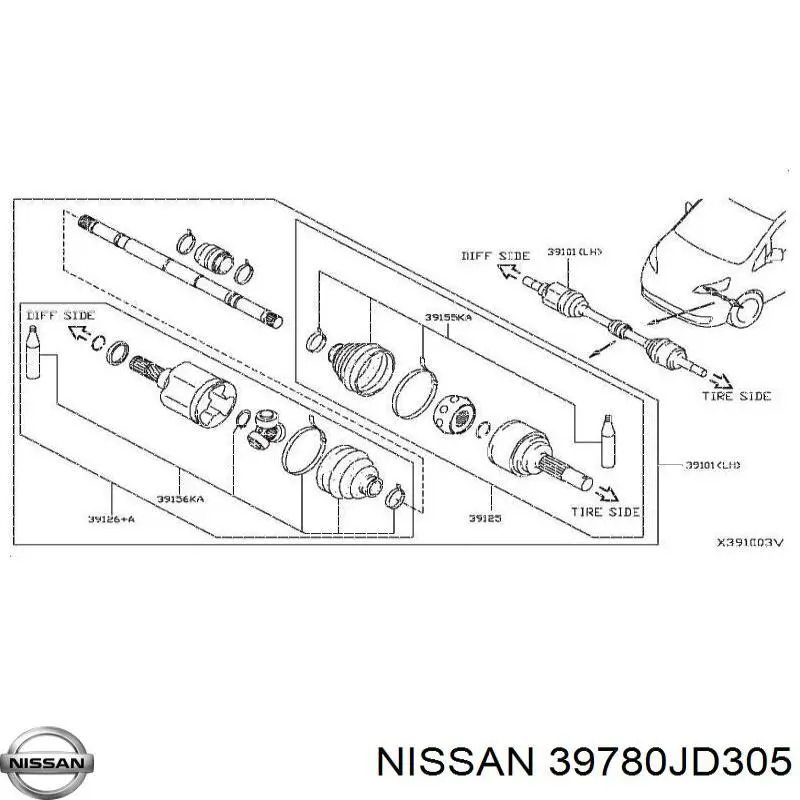  Nissan/Infiniti 39780JD305 цена, от 63.49 USD