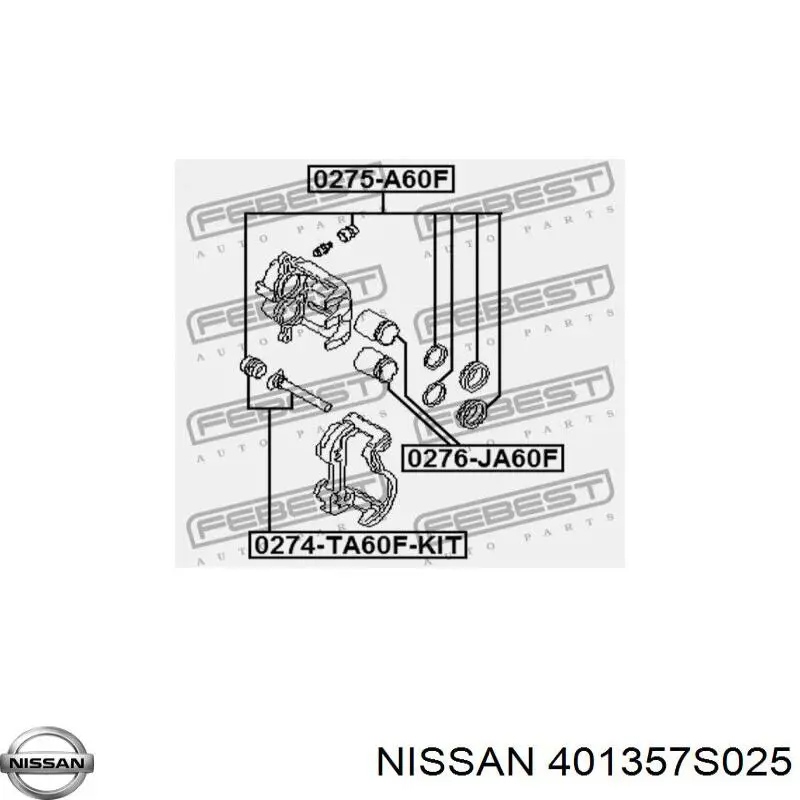 401357S025 Nissan kit de reparação de suporte do freio dianteiro