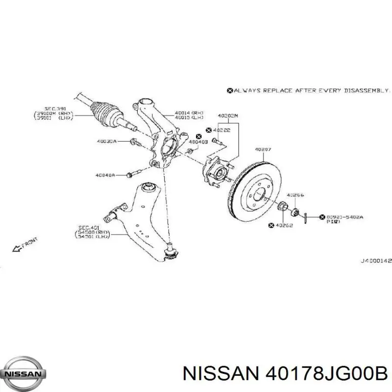  40178JG00B Nissan