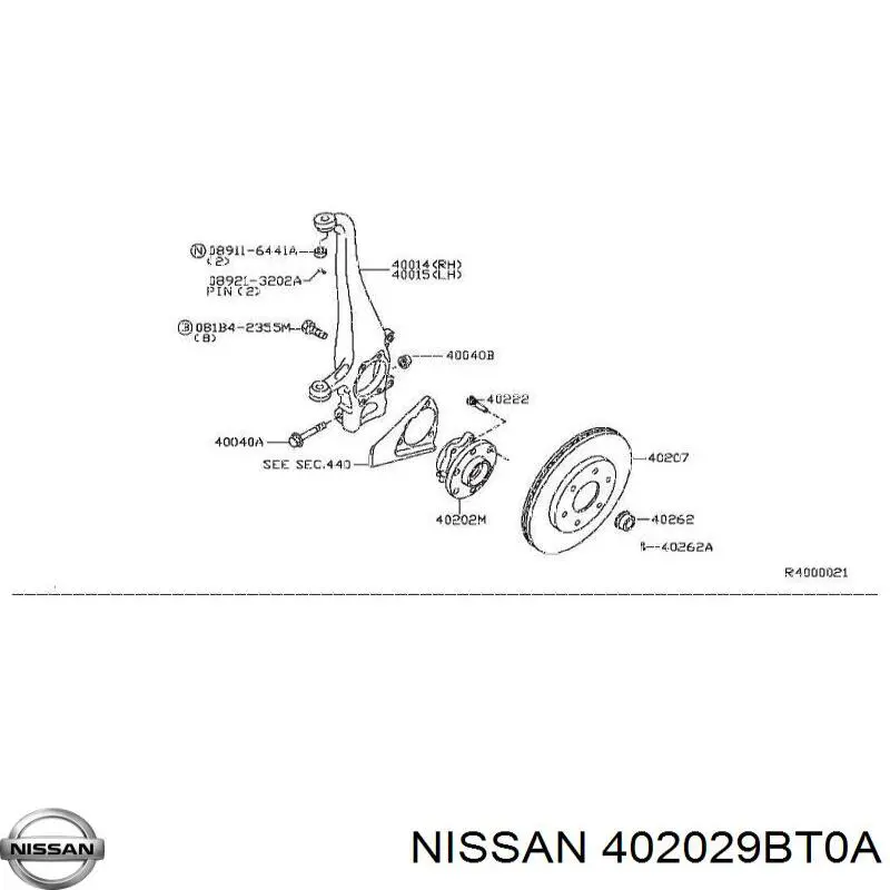 402029BT0A Nissan cubo dianteiro