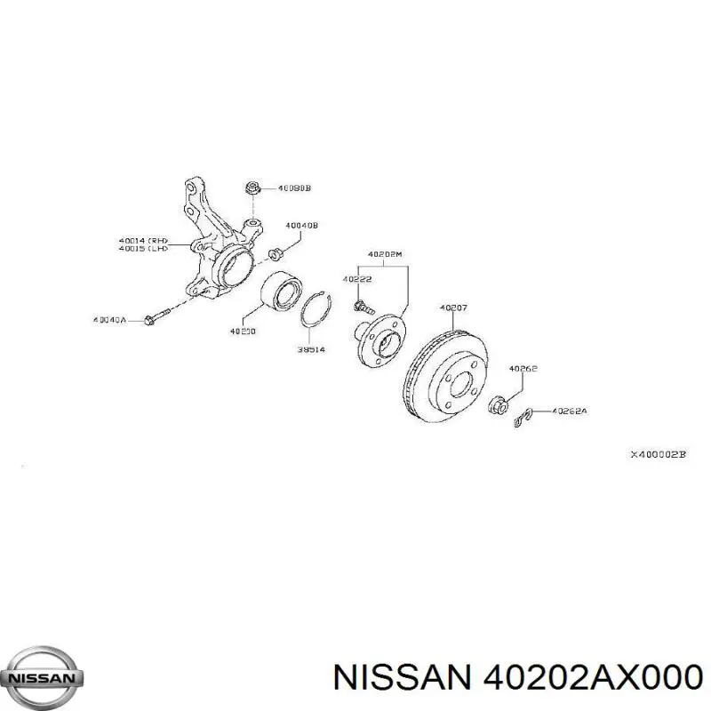Купить 40202AX000 Nissan/Infiniti Ступица переднего колеса