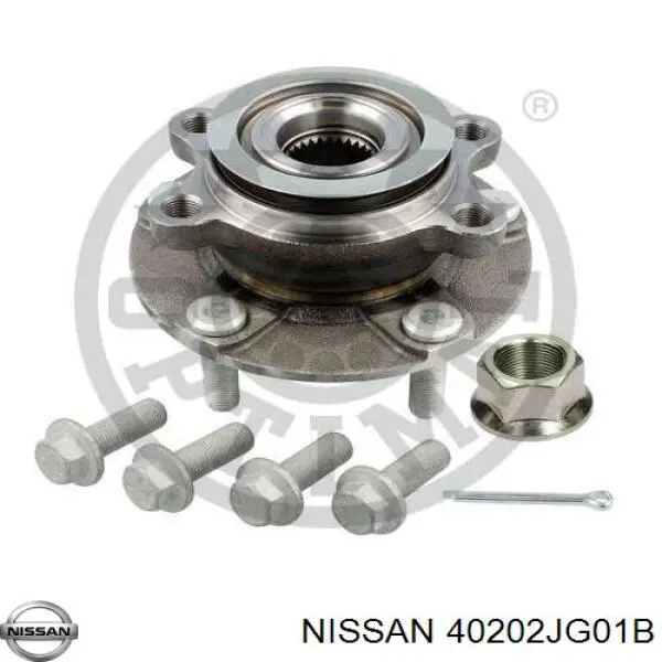 Cubo de rueda delantero 40202JG01B Nissan/Infiniti