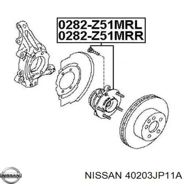 Ступица передняя 40203JP11A Nissan