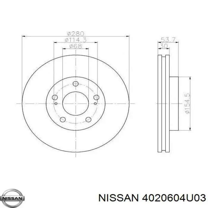 4020604U03 Nissan/Infiniti Диск тормозной передний