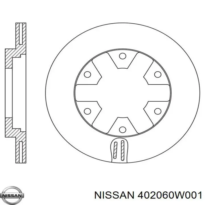 Передние тормозные диски 402060W001 Nissan/Infiniti