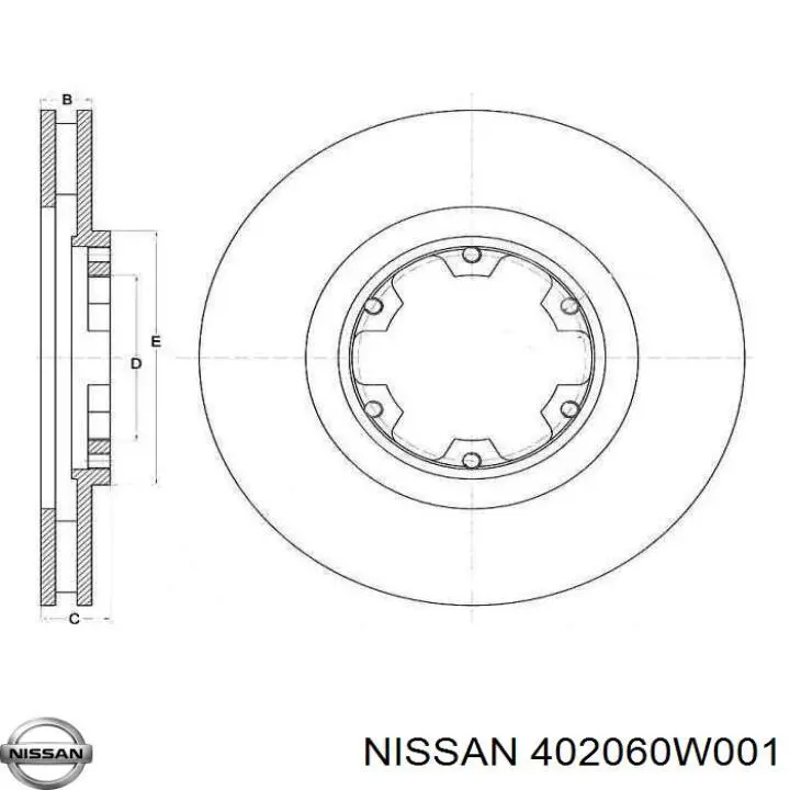 Тормоз дисковый передний Nissan/Infiniti 40206VE400 цена, от 32.04 USD