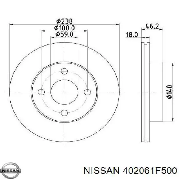 Купить 402061F500 Nissan/Infiniti Ротор тормозной