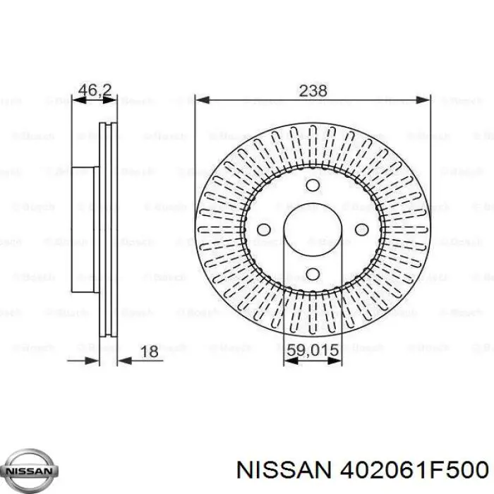 Тормоз дисковый передний Nissan/Infiniti 402061F500 цена, от 6.87 USD