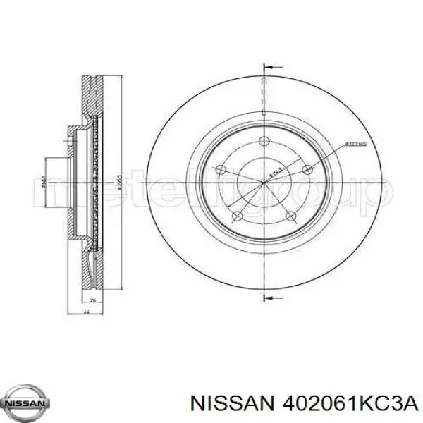Передние тормозные диски 402061KC3A Nissan/Infiniti