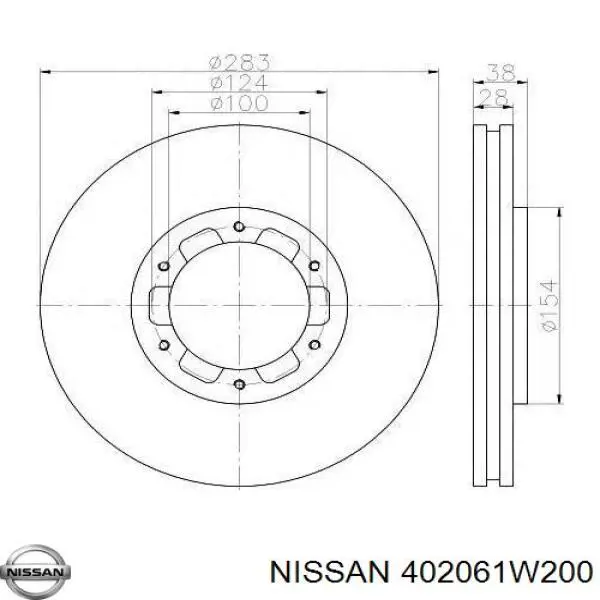 Передний тормозной диск Nissan/Infiniti 402061W200
