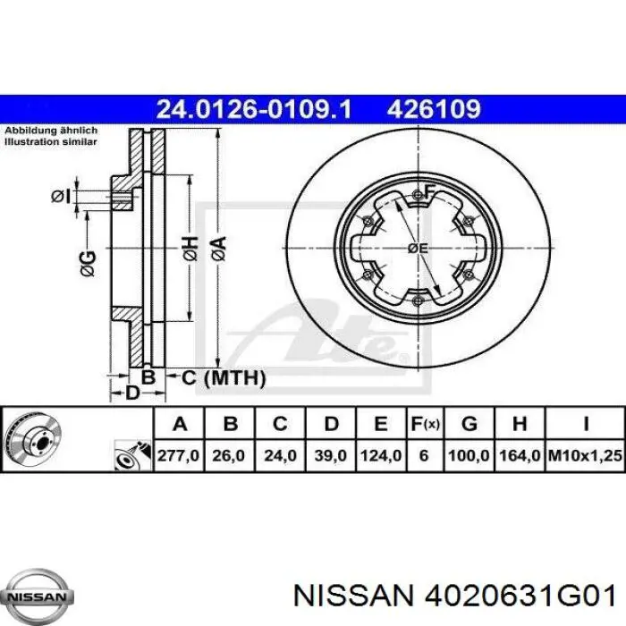 Купить 4020631G01 Nissan/Infiniti Ротор тормозной