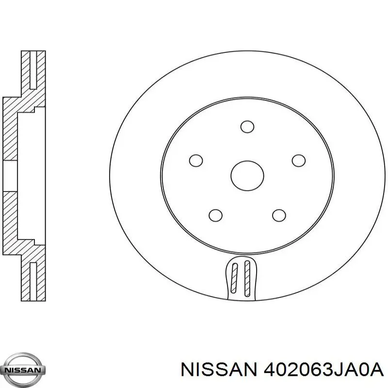 Диск тормозной передний Nissan 402063JA0A