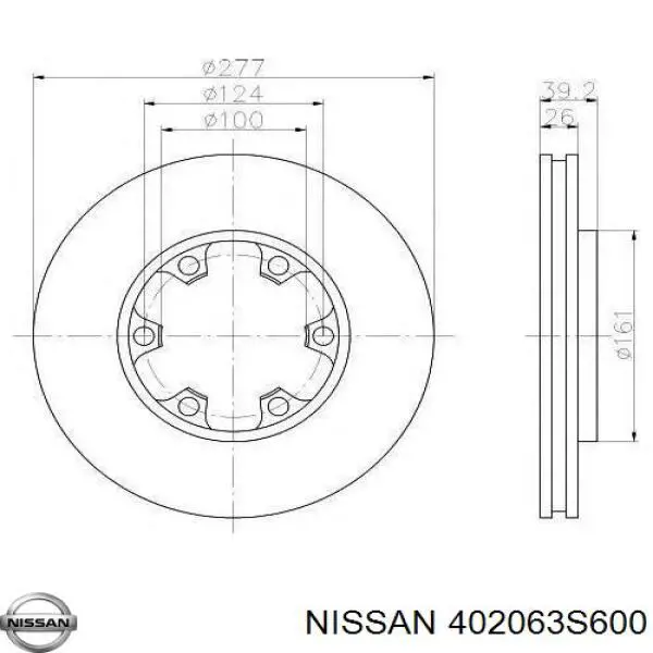 Передние тормозные диски 402063S600 Nissan