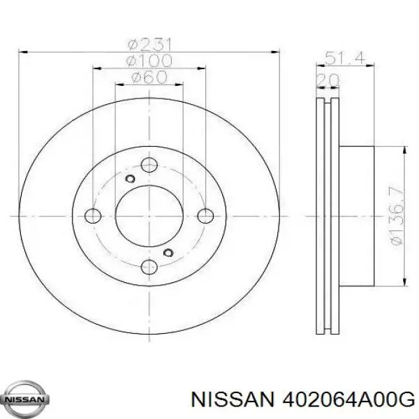 402064A00G Nissan/Infiniti Диск тормозной передний