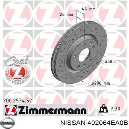 Тормоз дисковый передний Nissan/Infiniti 402064EA0B цена, от 58.87 USD