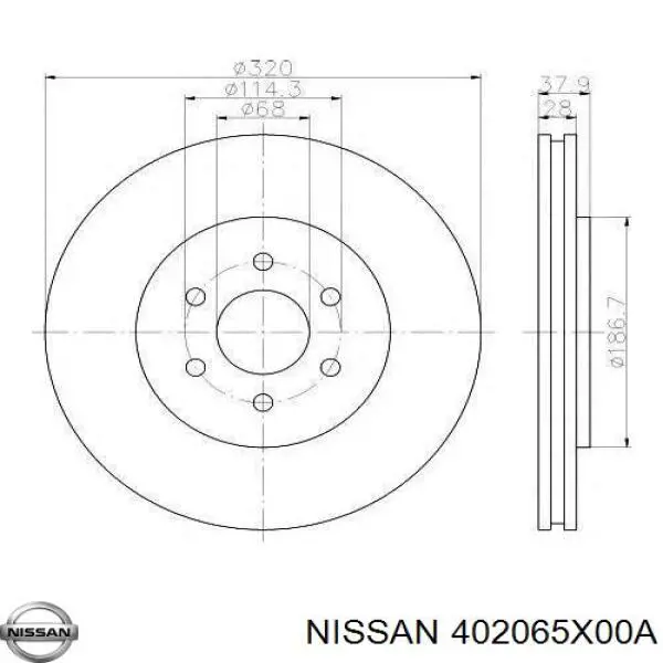 402065X00A Nissan disco do freio dianteiro
