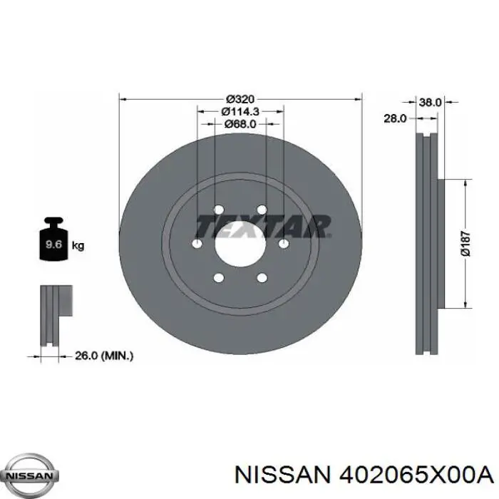 Купить 402065X00A Nissan/Infiniti Ротор тормозной