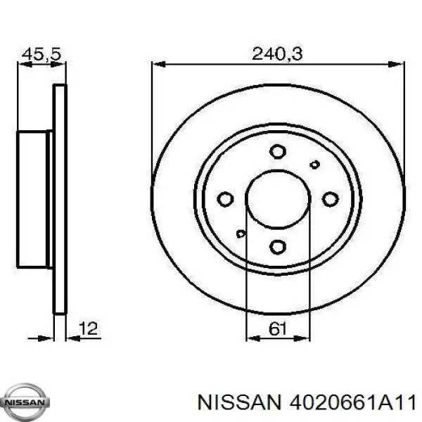 Передние тормозные диски 4020661A01 Nissan/Infiniti