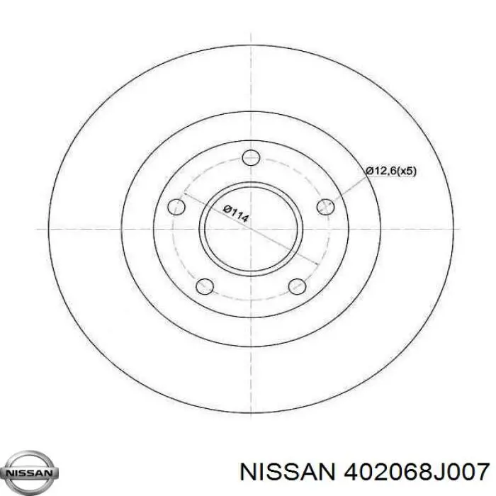Передние тормозные диски 402068J007 Nissan/Infiniti