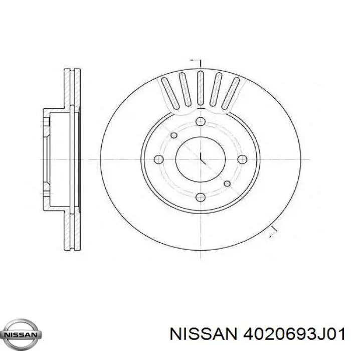 4020693J01 Nissan диск тормозной передний