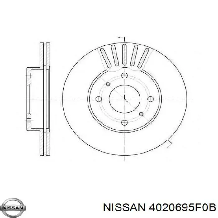 Диск тормозной передний Nissan 4020695F0B