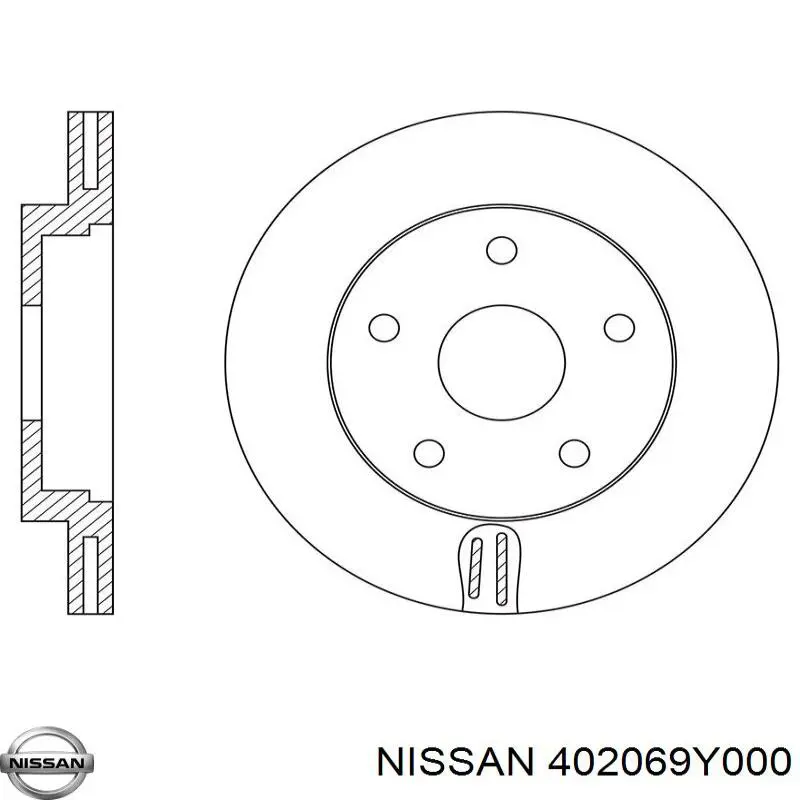 402069Y000 Nissan диск тормозной передний