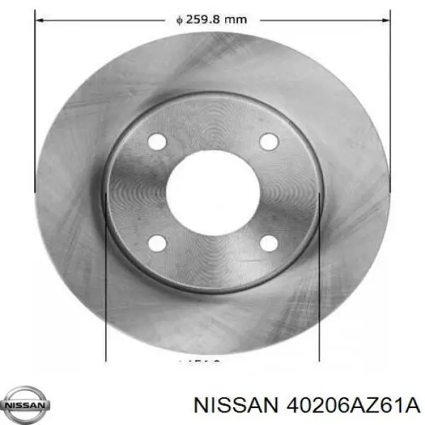 40206AZ61A Nissan диск тормозной передний