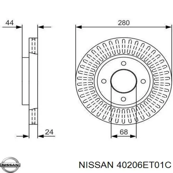 Купить 40206ET01C Nissan/Infiniti Ротор тормозной