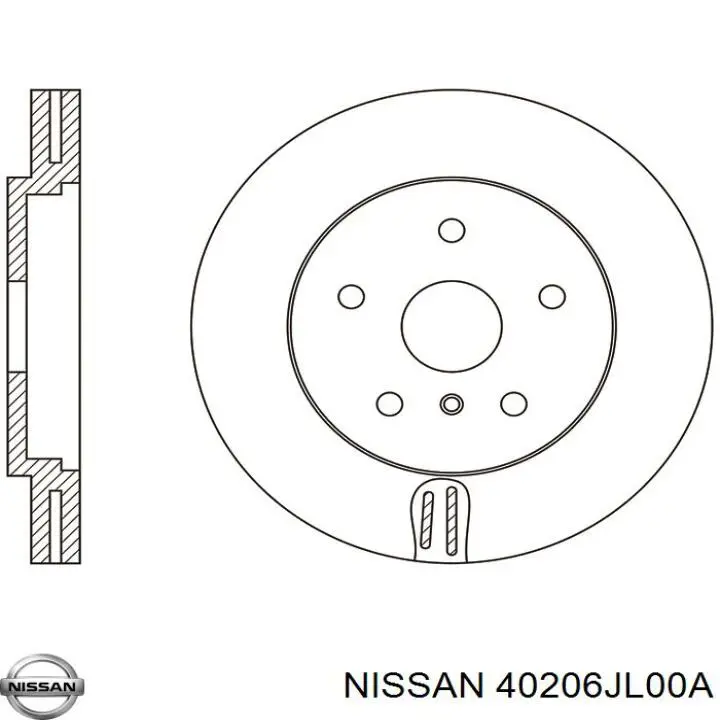 Передние тормозные диски 40206JL00A Nissan/Infiniti