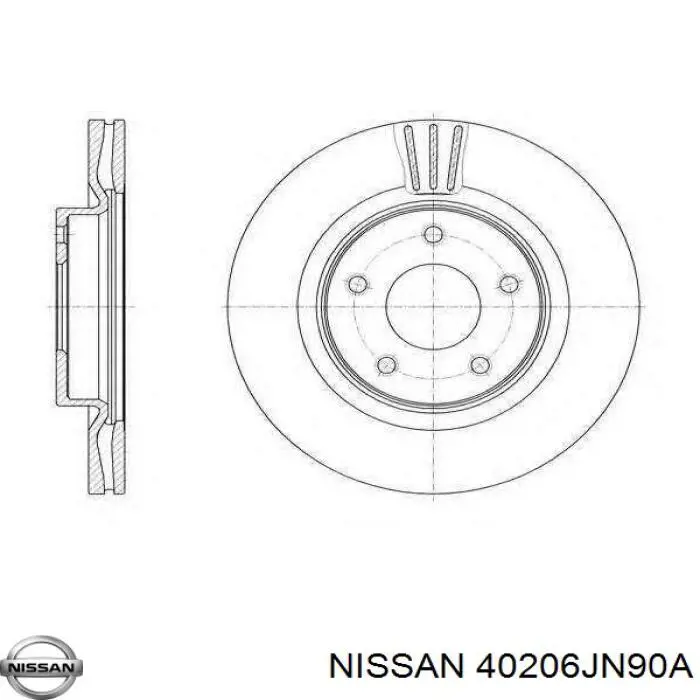 40206JN90A Nissan disco do freio dianteiro