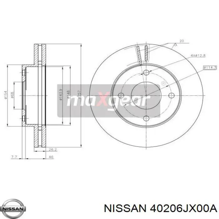 Купить 40206JX00A Nissan/Infiniti Ротор тормозной
