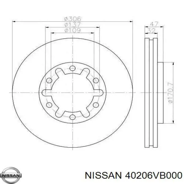 40206VB000 Nissan/Infiniti Диск тормозной передний