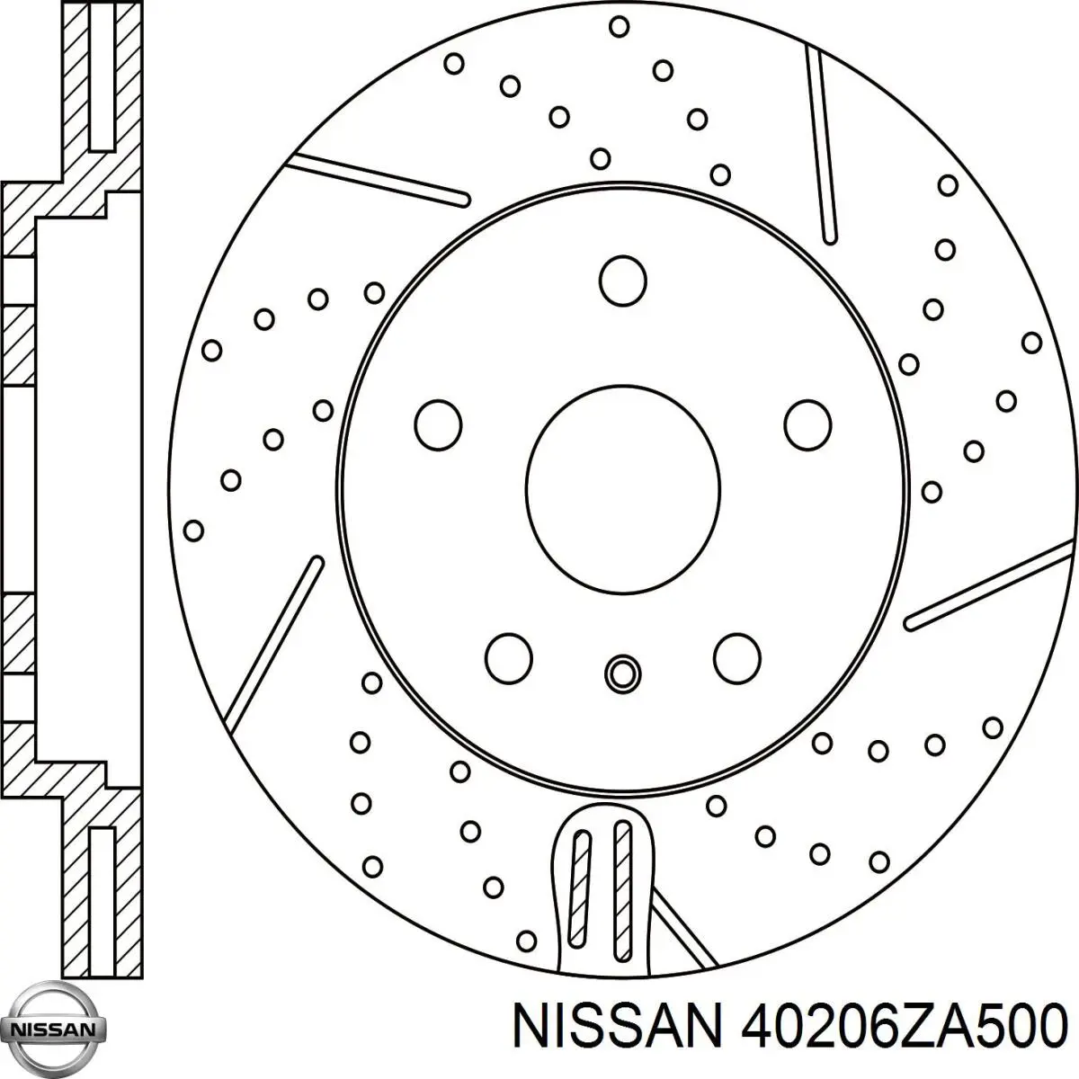 Передние тормозные диски 40206ZA500 Nissan