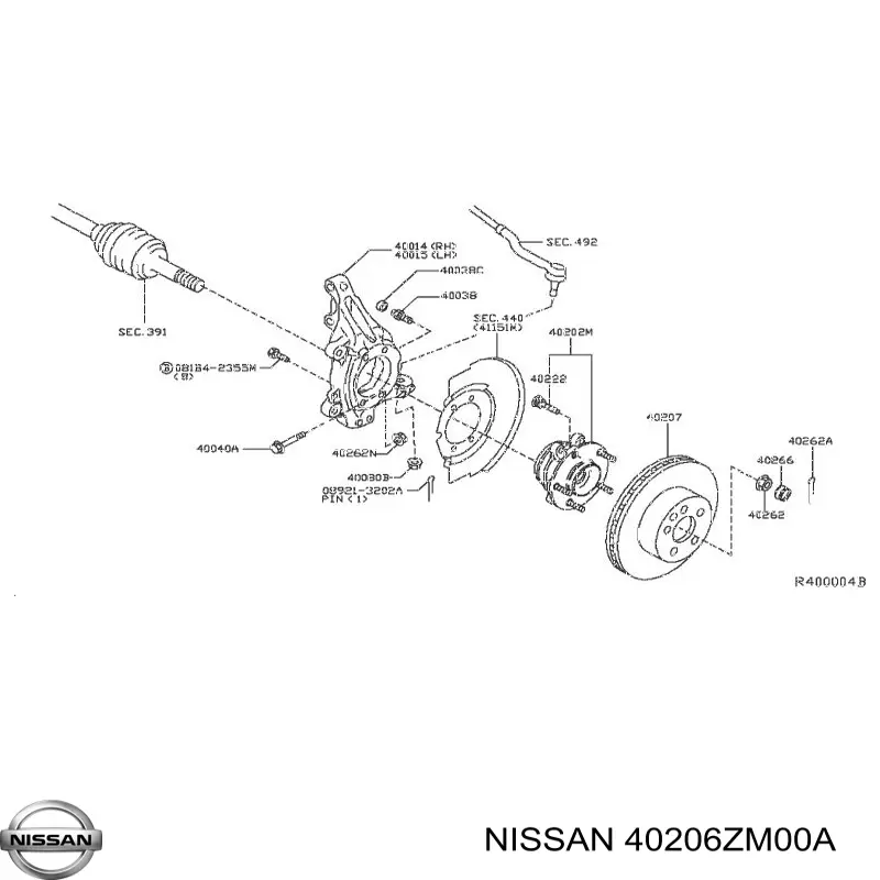 Передний тормозной диск Nissan/Infiniti 40206ZM00A