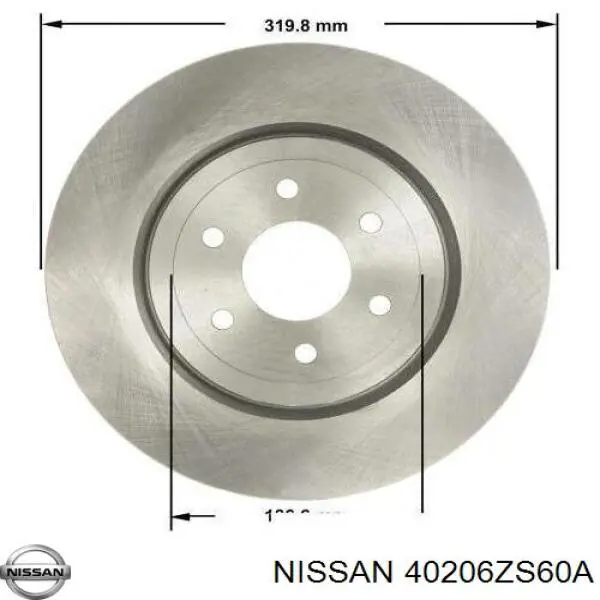 Передние тормозные диски 40206ZS60A Nissan/Infiniti