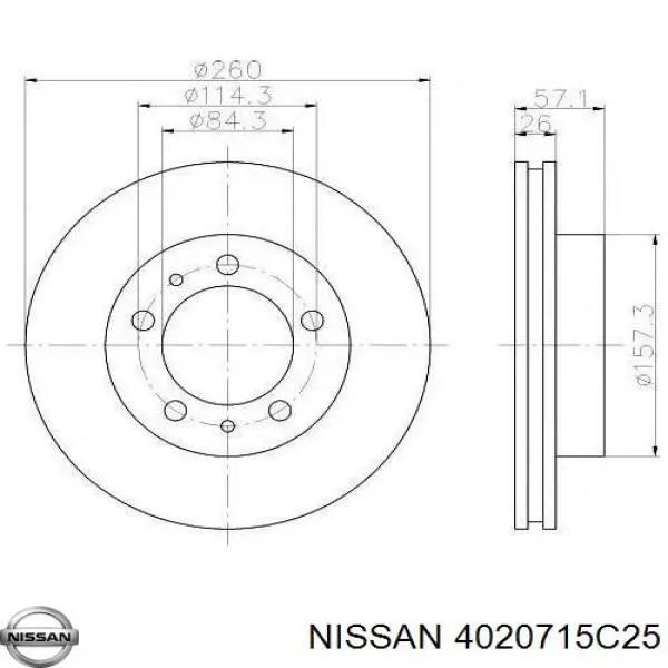 Купить 4020715C25 Nissan/Infiniti Ротор тормозной