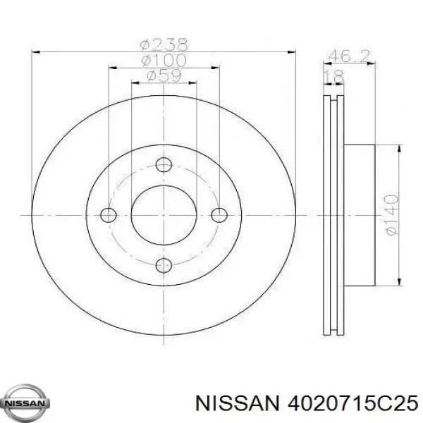 Передние тормозные диски 4020715C25 Nissan/Infiniti
