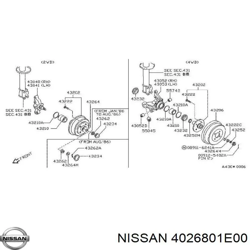  4026801E00 Nissan