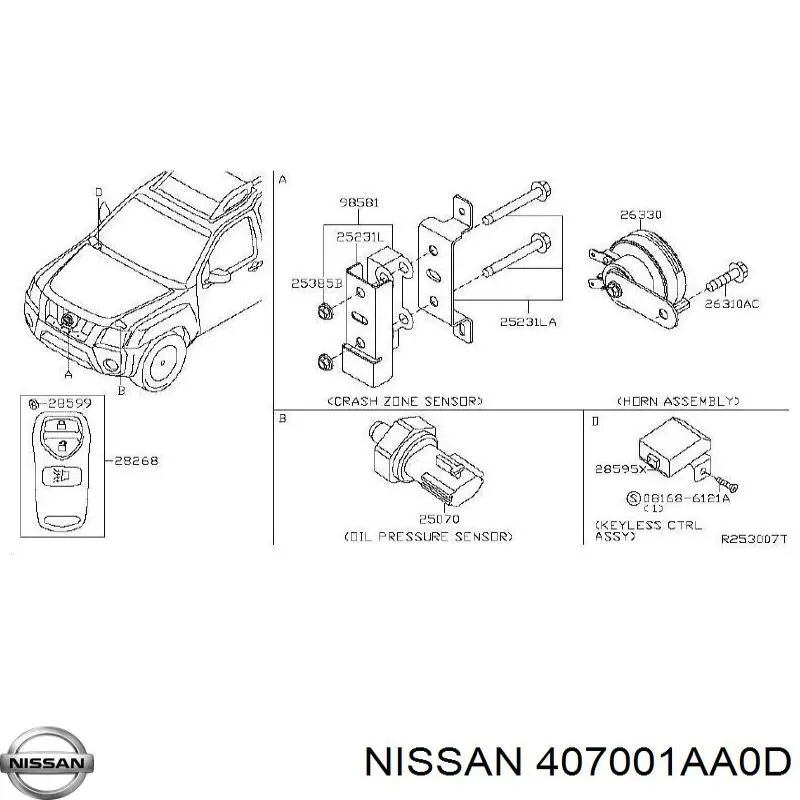 407001AA0D Nissan/Infiniti Манометр воздушный