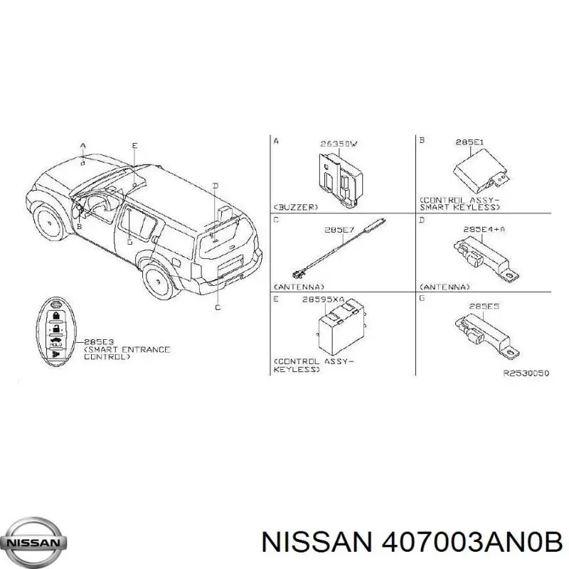 Датчик тиску повітря в шинах 407003AN0B Nissan/Infiniti