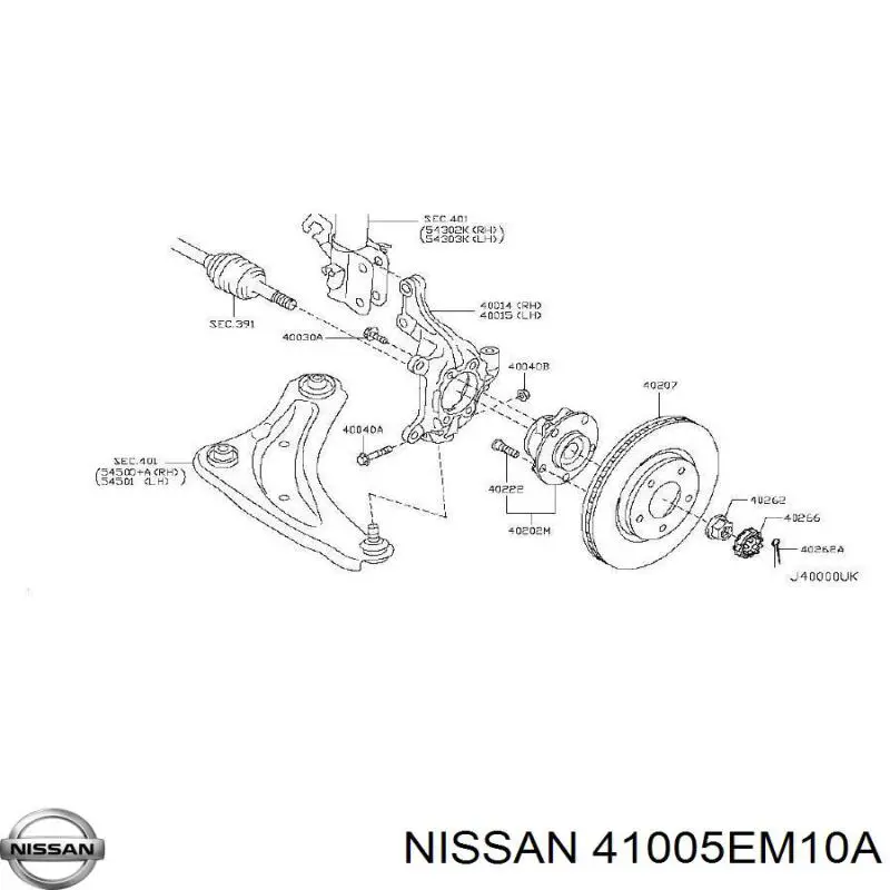  Nissan/Infiniti 41005EM10A цена, от 6.63 USD
