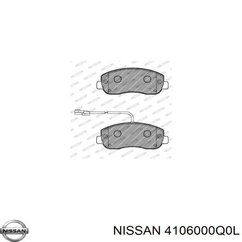 Передние тормозные колодки 4106000Q0L Nissan