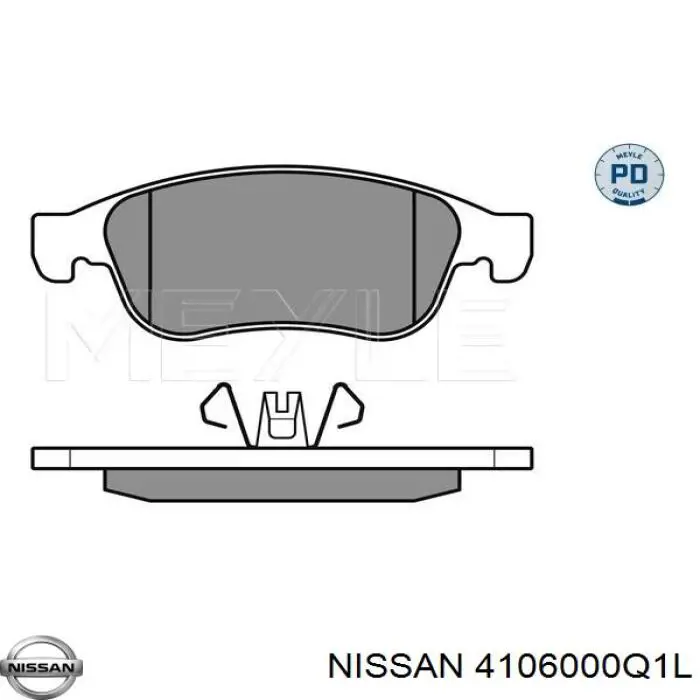 Передние тормозные колодки 4106000Q1L Nissan