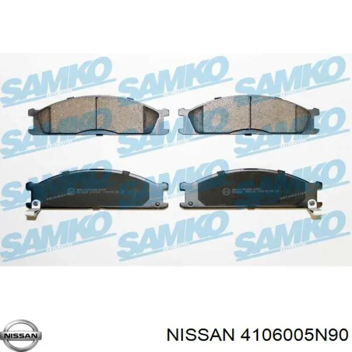 Передние тормозные колодки 4106005N90 Nissan