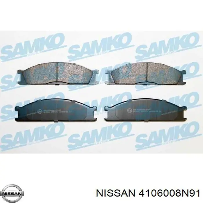 Передние тормозные колодки 4106008N91 Nissan