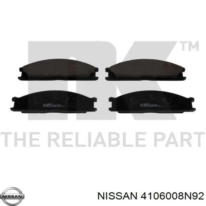 4106008N92 Nissan колодки тормозные передние дисковые