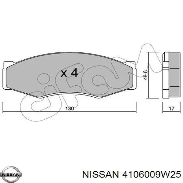Колодки Nissan/Infiniti 4106009W25 цена, от 16.39 USD