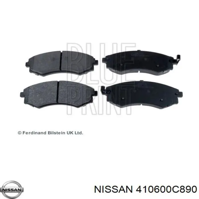 410600C890 Nissan колодки тормозные передние дисковые